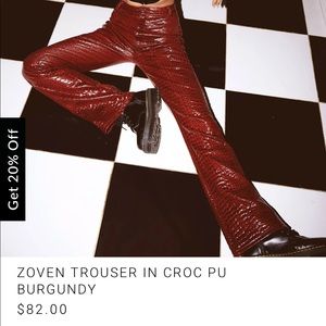 Burgandy crocodile trouser